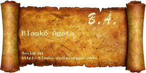 Blaskó Ágota névjegykártya